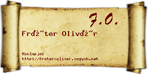 Fráter Olivér névjegykártya